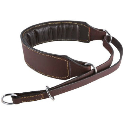 PADDED HALF CHECK COLLAR - BROWN OLD LEATHER 