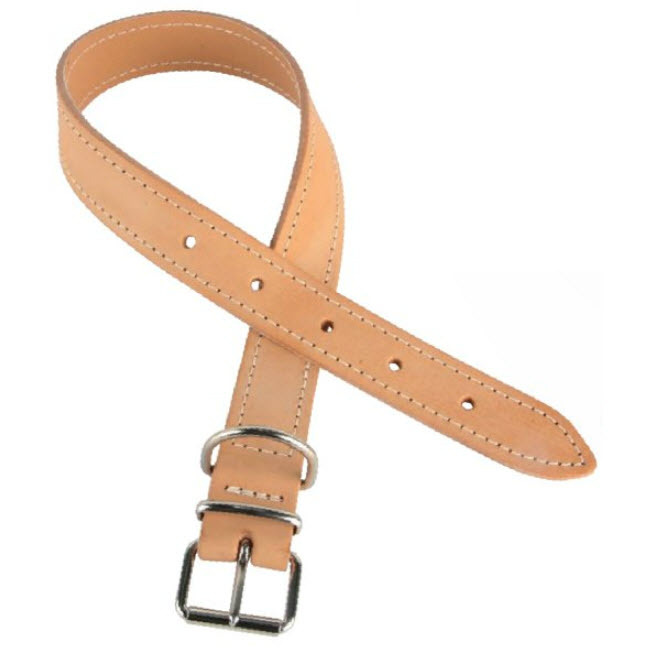 LEATHER COLLAR - NATURAL LIGHT BROWN