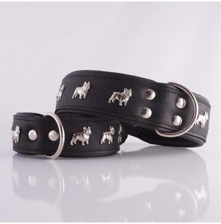 French Bulldog Collar Black/Black