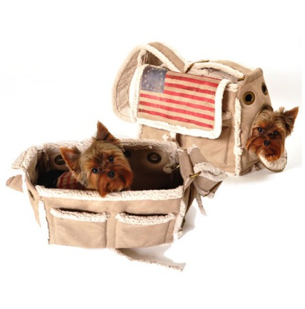 US Flag Bag w Faux Sheep Skin