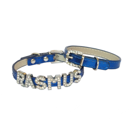 Shiny Charm Collar - Blue (Letters are not included)