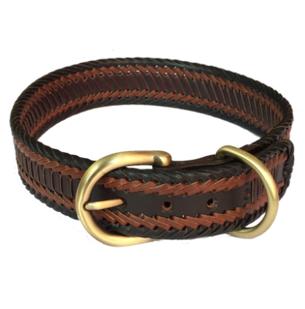 Max Leather woven Collar - Black/Brown