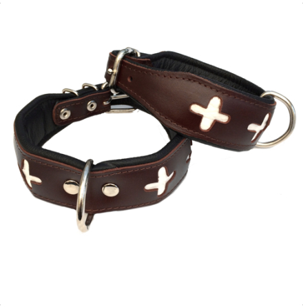 Leather Collar Swiss - Brown/Black