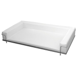 Modern White Art Leather Bed Chrome Frame