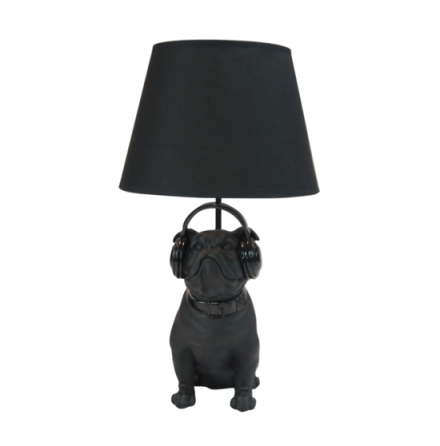 Lamp Bulldog Black 31,5x30x54cm