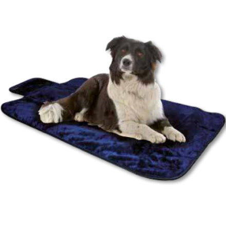 Blue Furry Blanket w. waterproof bottom