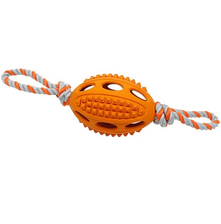 Rubber Rugby w Spikes and Rope - Orange