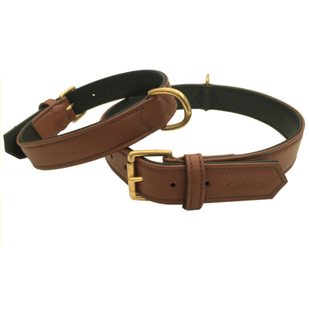 Carmel Leather Collar Brass - Brown/Black