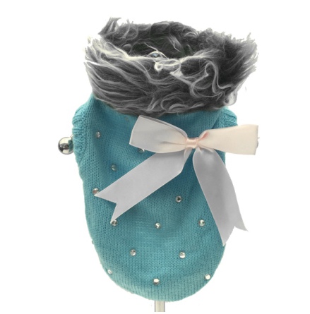 Pullover w Bow - Light blue