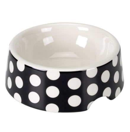 Porcelain Bowl  Dots - Black/White 0,5L 15x5,5cm