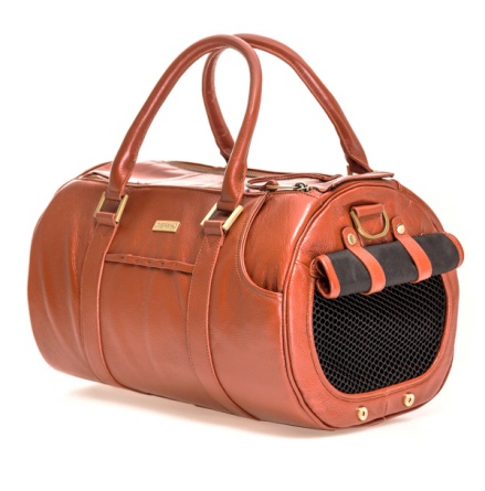 Real leather Bag w Brass Details - Cognac