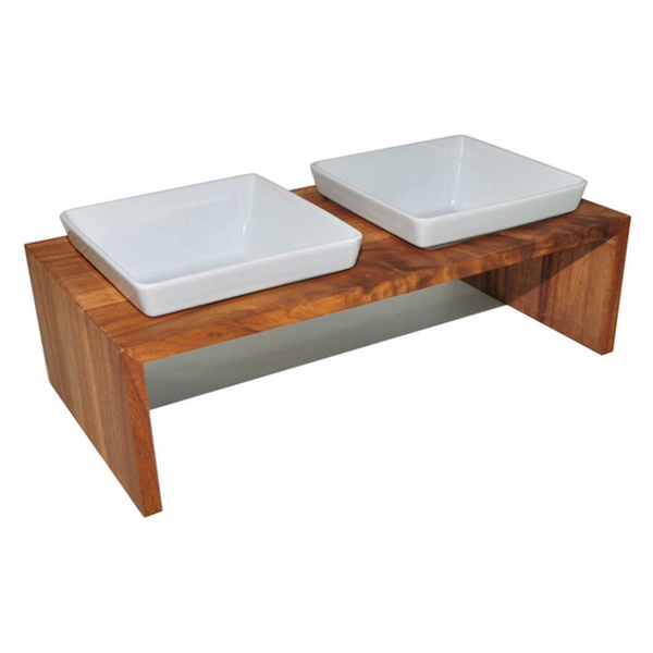 Maebashi Double Bowl Wooden Table - Teak