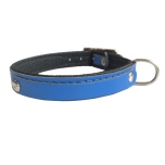 Leather Charm Collar - Blue