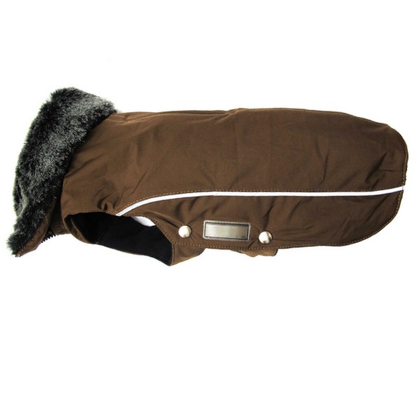 Narvik Fleece Coat Fur Collar - Brown