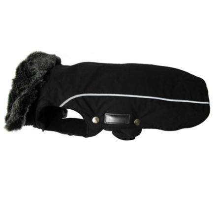 Narvik Fleece Coat Fur Collar - Black