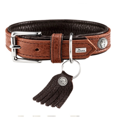 Connor Soft Leather Collar - Cognac/Brown 