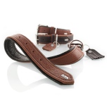 Connor Soft Leather Collar - Cognac/Brown 