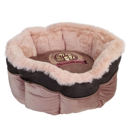 Round Furry Bed - Soft Pink