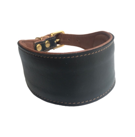 Nordic elk Leather collar whippet/greyhound Brass Black/Brown