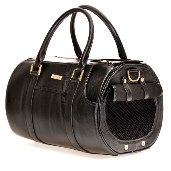Real Leather Bag w Brass Details - Black