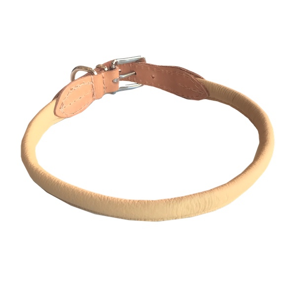 Round Leather Collar - Natur