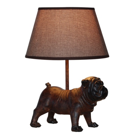 Lamp with Brown Bulldog - 25,5x24,5x32cm