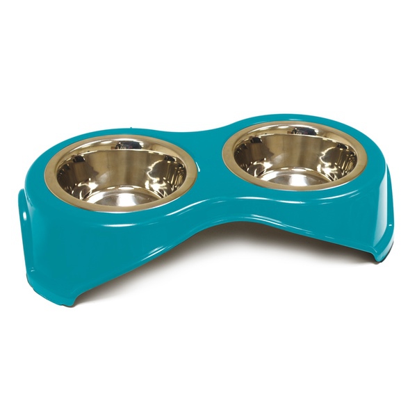 Double Food Bowl - Deap Turquoise