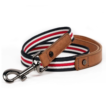 Heritage Striped Leash - Navy/White/Red  - Navy/White/Red 