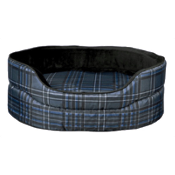 Leeroy Cheched Oval Bed - Black/Blue