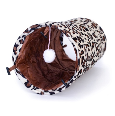 Round Cat Play Tunnel - Leopard