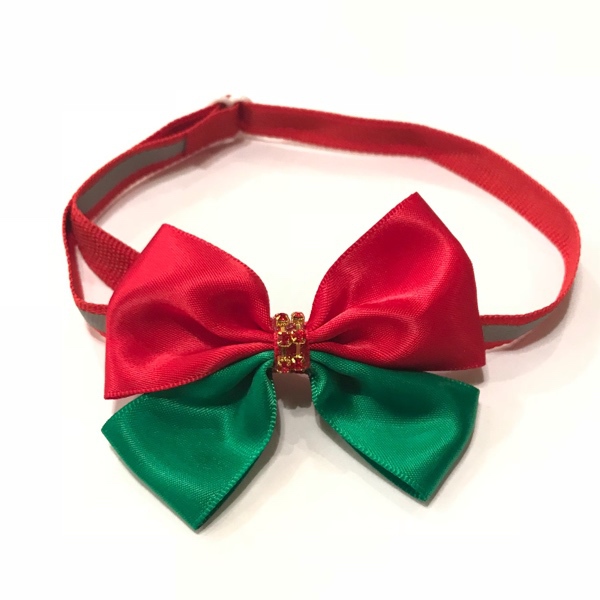 Christmas Bow with Relective Stripes Style 2 - Mixed Colors approx 21-33cm