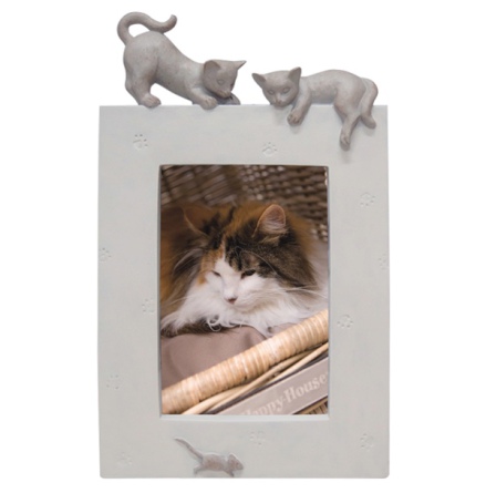 Picture Frame 2 Cats and a Mouse - Beige 27x16,5x3,5cm