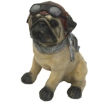 Statue Pilot Dog with Goggles and Scarf - Pug 19cm