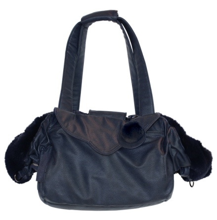 2in1 Luxury Pet Bag &amp; Bed 55x30x20cm - Navy Blue
