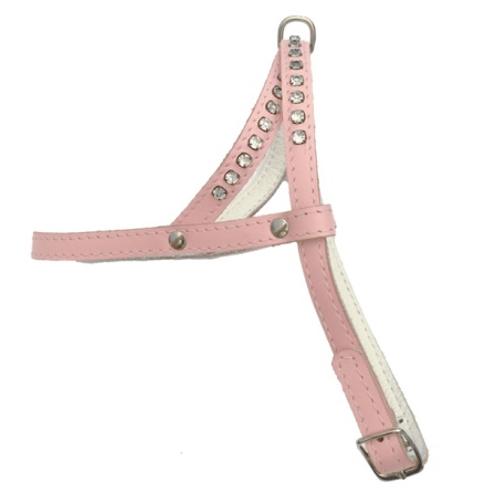Leather Harness - Baby pink