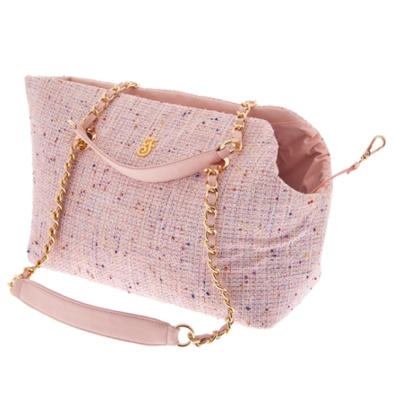 Harper Tweed Pet Bag with Mini Purse - Pink 38x28x20cm