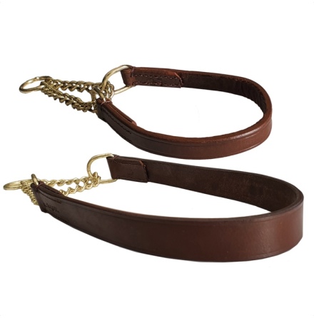 Chelsea Leather Half Check Brass - Brown