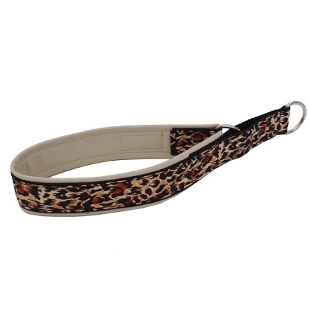 Half check Collar Beige Leopard
