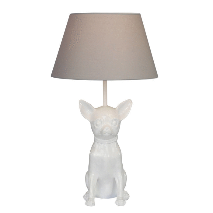 Lamp Chihuahua High-Gloss Finish - White/Taupe 45x27,5x27,5 m