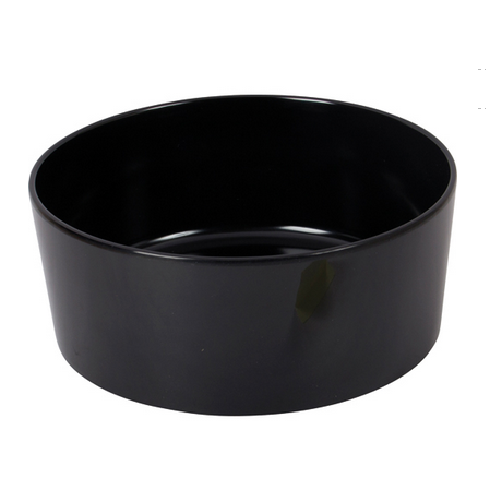 Single Round Dog Bowl Melamin - Black